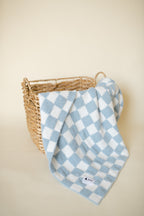 Baby Checkered Blanket With Pacifier Attachment