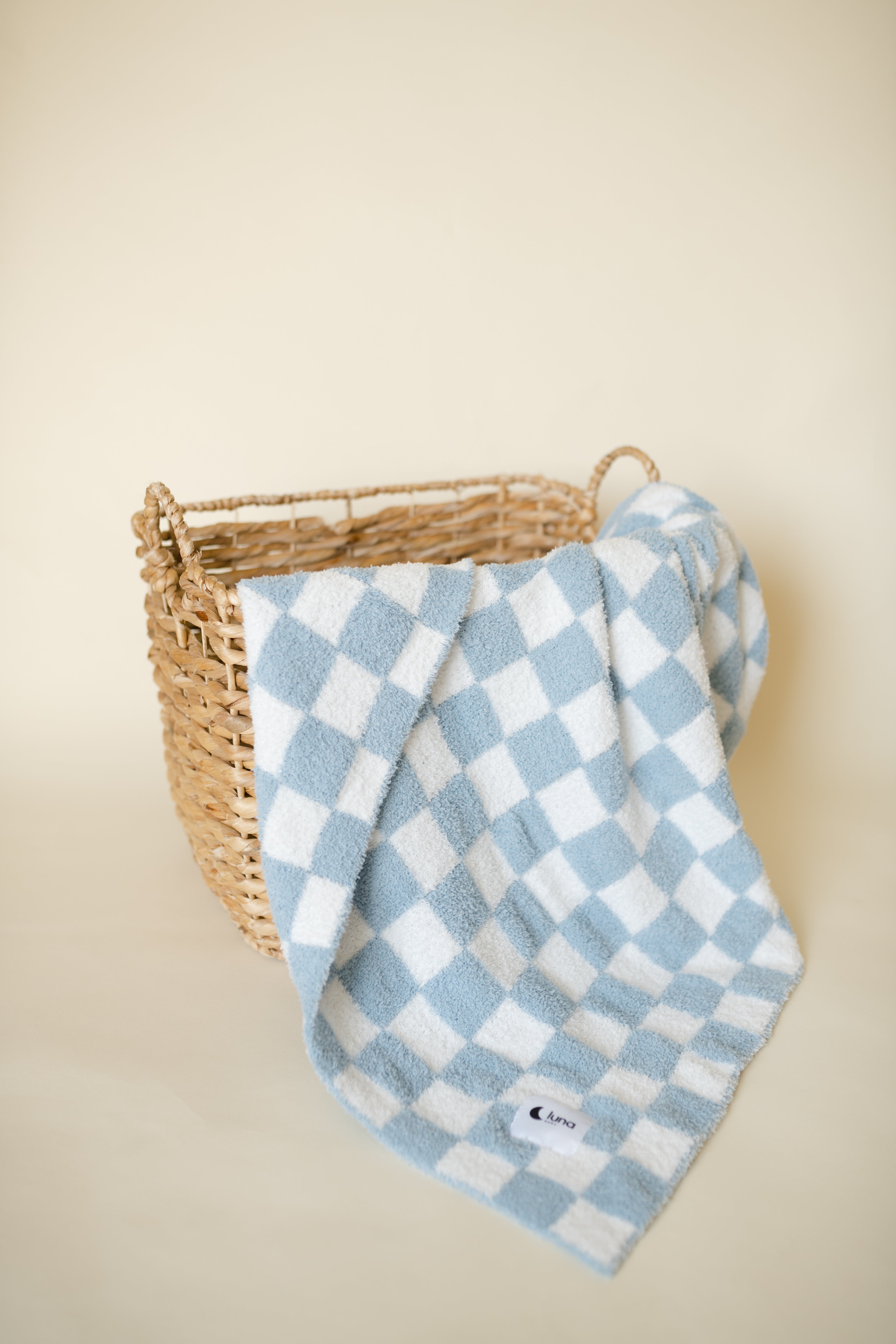 Baby Checkered Blanket With Pacifier Attachment